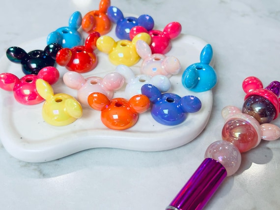 15 pcs Mickey Mouse hat decoration beads, beads for pen, DIY supplies mickey hat Beads, Acrylic Beads, decor for Beads, holiday decor diy