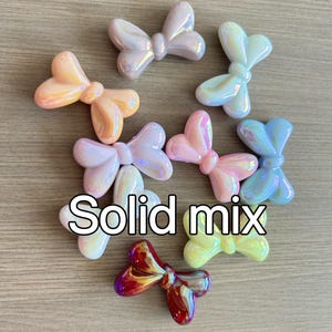 12 pcs Medium size bowknot decoration beads, beads for pen, DIY supplies 33mm*20mm bows Beads, Acrylic Beads, Sparkly Beads, random color