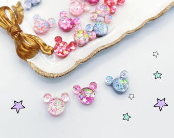 Mouse Ear mickey Shape Resin Embellishment – DIY Cabochon for Hair Clips, Cake Toppers, Crafts & Decor