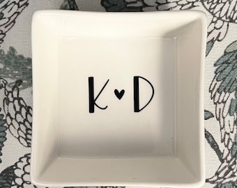 Personalized Ceramic Ring Dish | Engagement, Wedding Gift