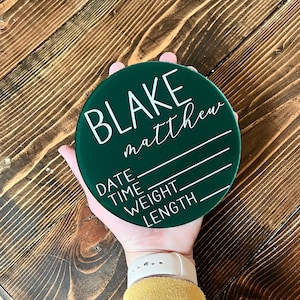 Acrylic Newborn Baby Birth Announcement | Hello World Newborn Sign | Acrylic Baby Name Sign | Newborn Birth Stats | Baby Photo Prop