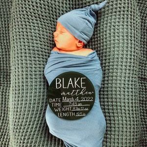 Acrylic Newborn Baby Birth Announcement | Acrylic Baby Name Sign | Baby Sign | Newborn Birth Stats | Baby Photo Prop