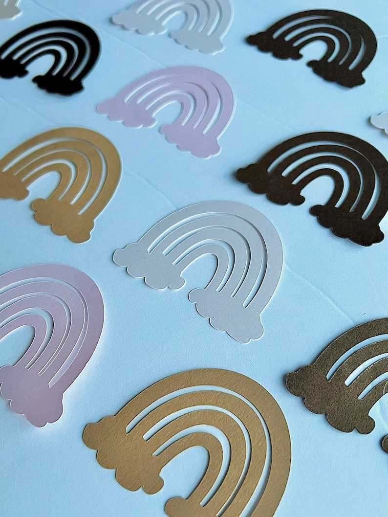 Boho Rainbow Cutout Confetti Boho Baby Shower Rainbow Baby Shower Boho Rainbow Party Brown and Pink Baby Shower Confetti 25