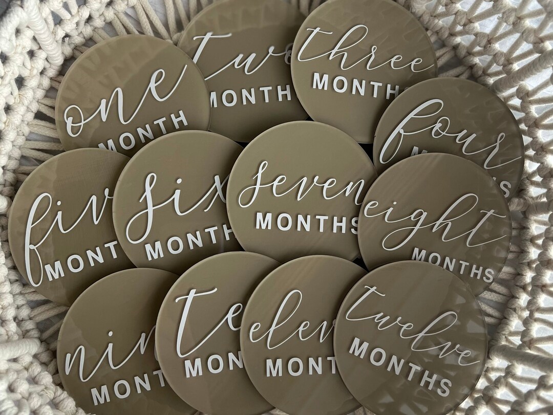 Acrylic Baby Milestone Round Discs Baby Monthly Milestone - Etsy
