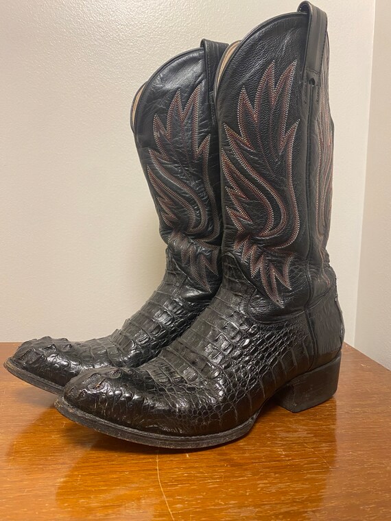 Horned back alligator skin boots - Gem
