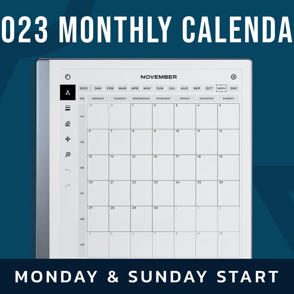 Remarkable 2 Calendars Etsy UK