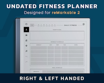 FITNESS PLANNER Template for reMarkable | Undated Fitness Planner for reMarkable Tablet | Fitness PDF | Hyperlinked Planner