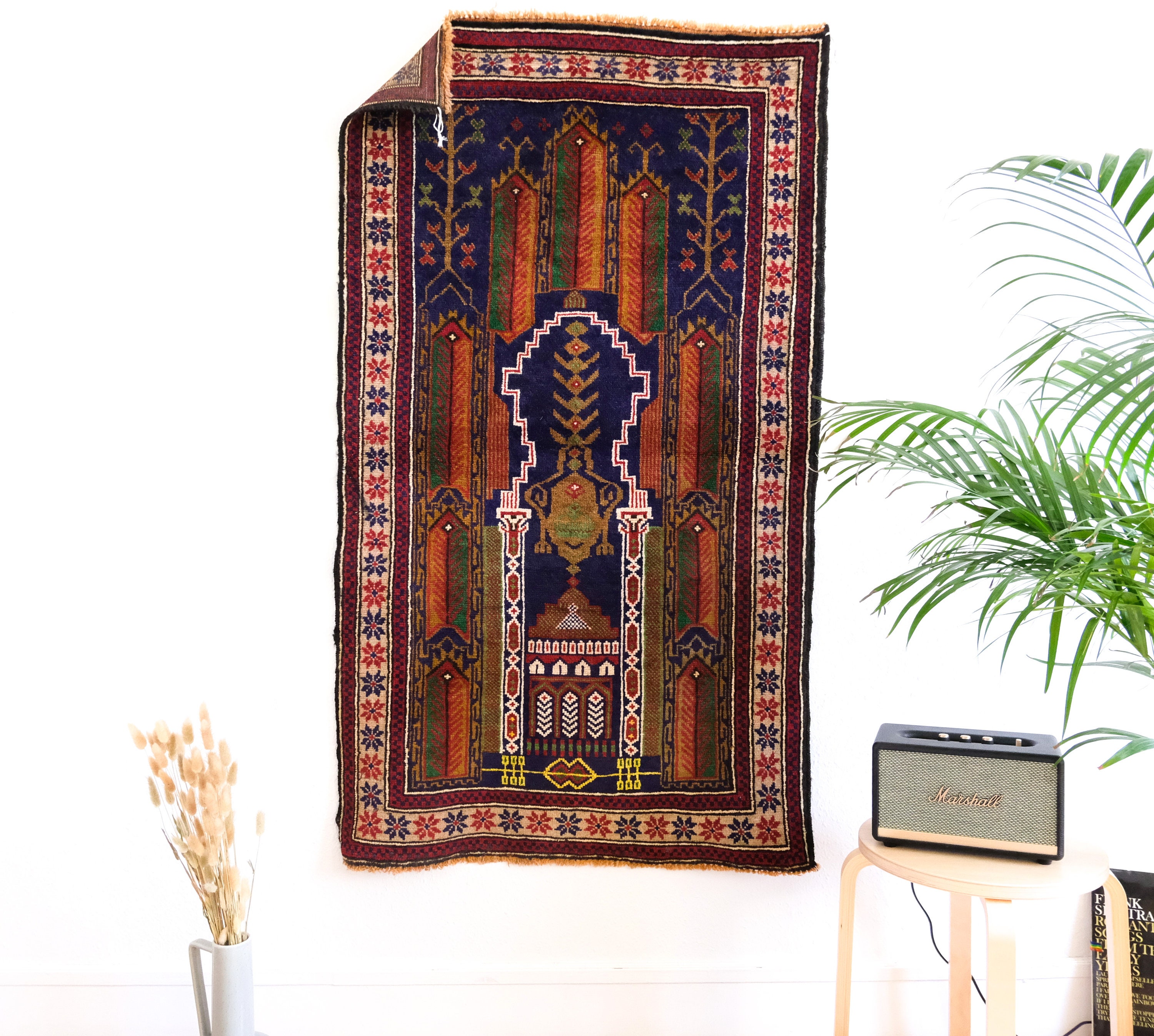 Tapis Fait Main/Tapis Tapis Vintage Oriental Laine de Prière Afghan Coloré Kilim