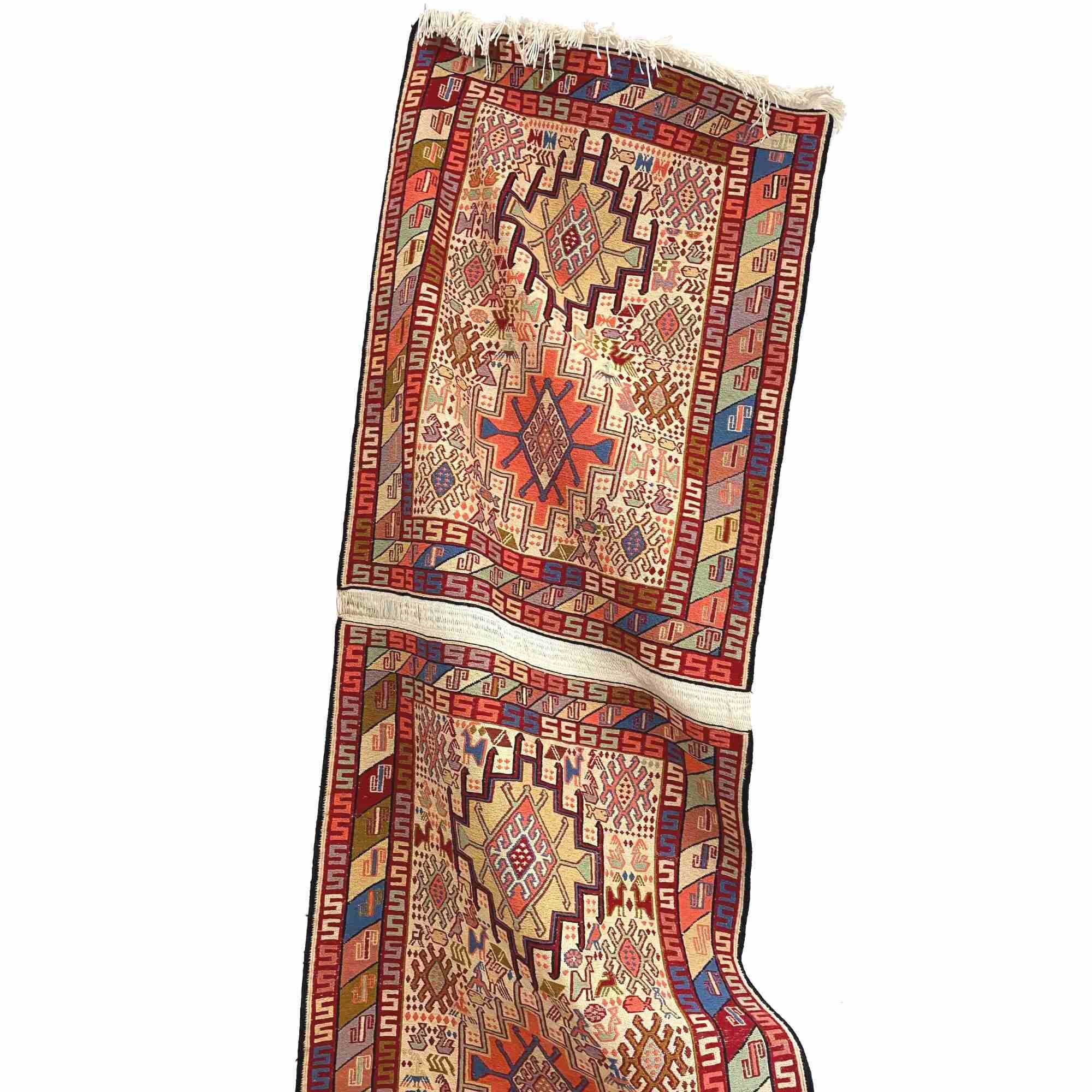 Kilim Persan/Kilim Vintage Tapis Fait à La Main Tapis Ethnique Kilim Multicolore