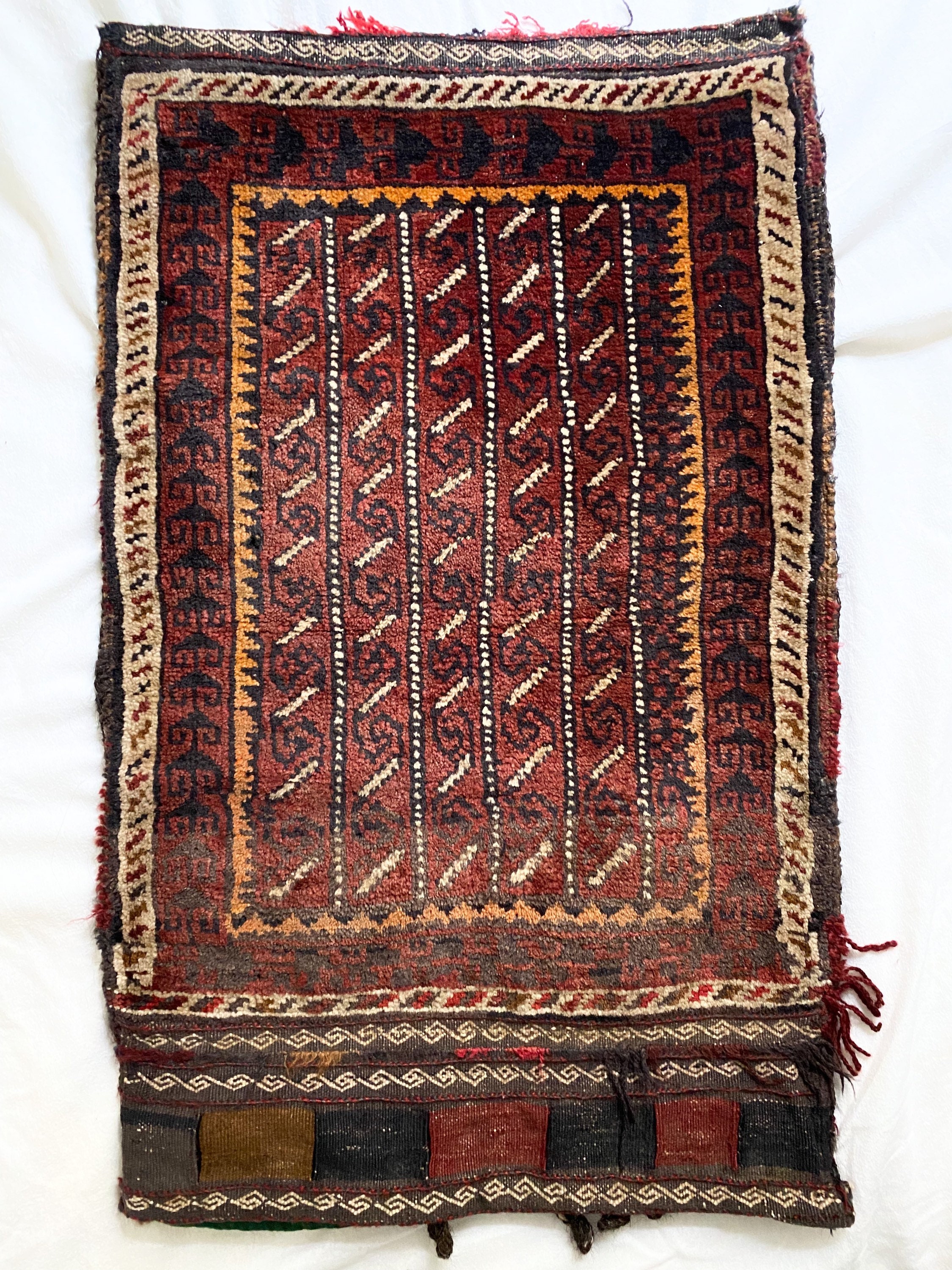 Housse de Coussin Faite à La Main/Housse Afghan Tapis en Laine Vintage Turkmène /