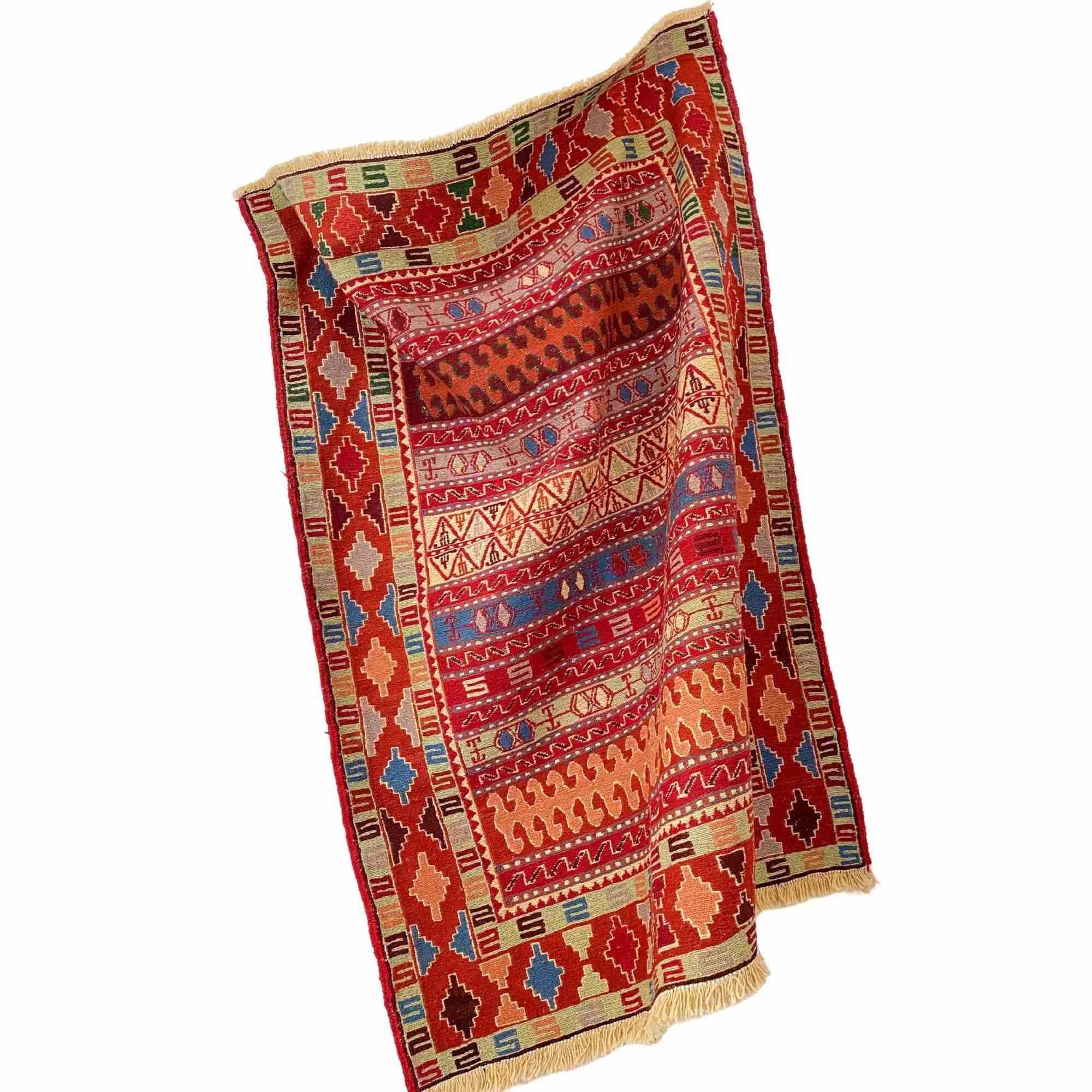 Kilim Persan/Kilim Vintage Tapis Fait à La Main Tapis Ethnique Kilim Multicolore