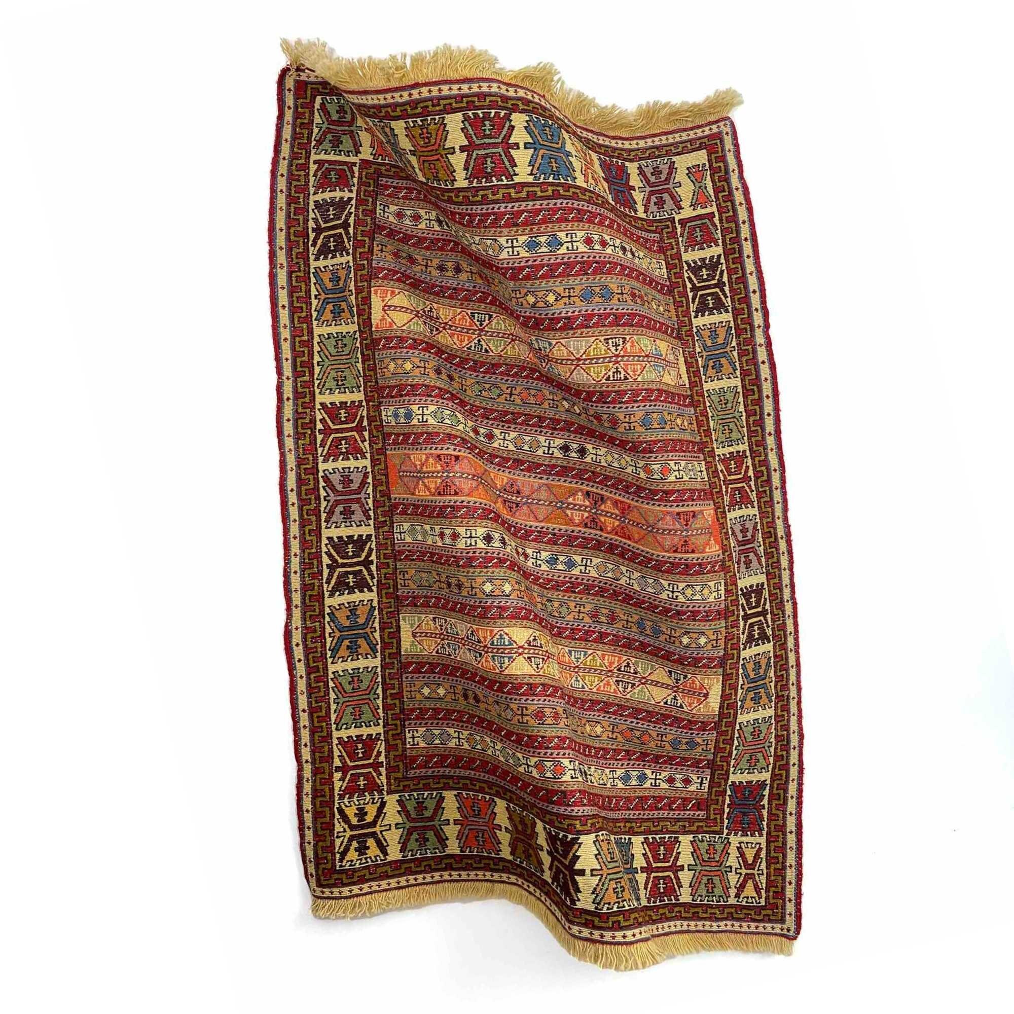 Kilim Persan/Kilim Vintage Tapis Fait à La Main Tapis Ethnique Kilim Multicolore