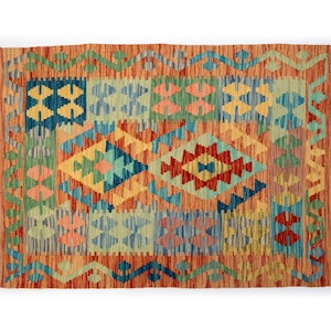 Afghan Kilim / vintage Kilim/ Handmade Carpet/ ethnic rug/ ethnic Kilim/ afghan carpet/ vintage rug/ pink Rug/ Mat/ multicolor Kilim