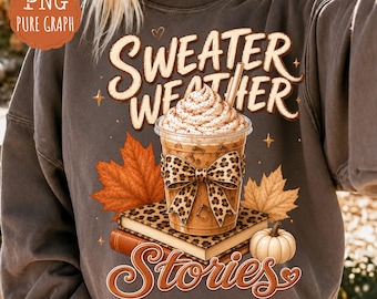 Caffè autunnale femminile PNG, caffè freddo autunnale con fiocco leopardato, lettura autunnale preppy PNG, design autunnale accogliente, amante dei libri PNG, stagione delle zucche