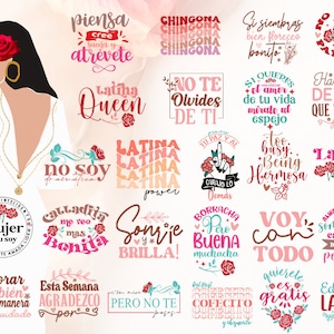 Latina SVG PNG Design Bundle, Chingona svg, But First Cafecito y Chisme SVG, Mexican Funny Quotes, Sublimation Designs, T-shirt svg png file