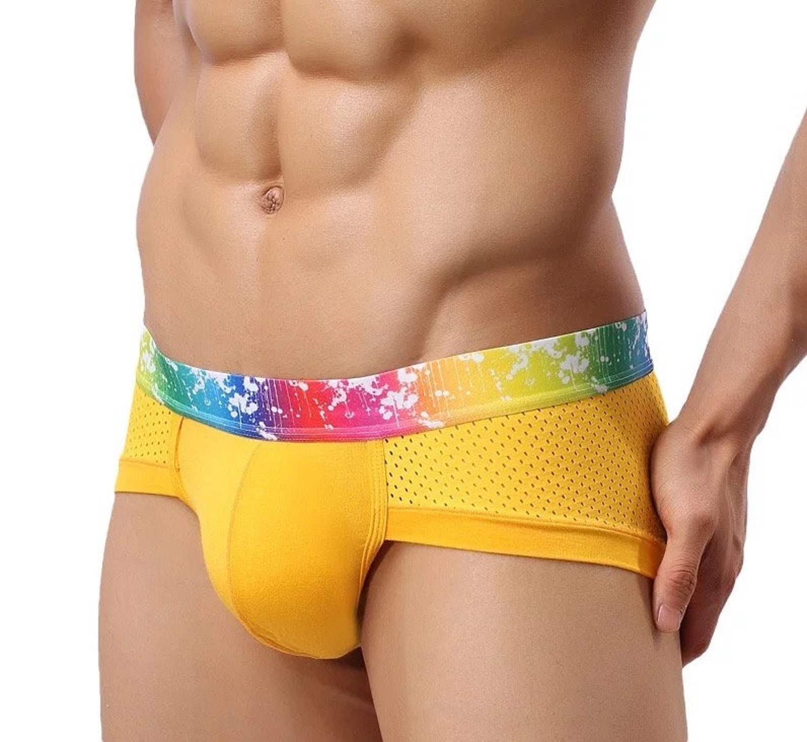 High Quality Briefs Men Underwear Elastic Colorful Band Sexy Underwear