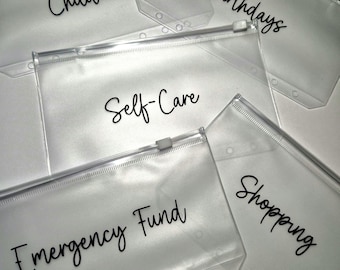 Personalized A6 Cash Envelopes: Budget Zipper Wallets