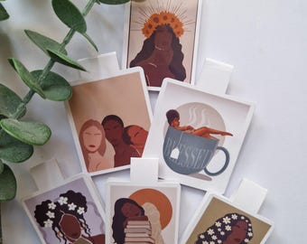 Black Girl Magnetic Bookmark: Book Club Reader Gift