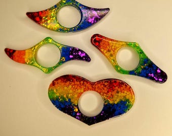 Resin Rainbow Glitter Page Holder: Book Lover Gift