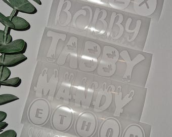 Personalised Easter Name Stickers: Vinyl Decals for Gift Bags
