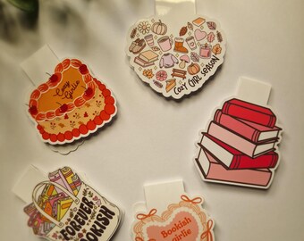 Girly Magnetic Bookmark: Book Club Reader Gift with Affirmations