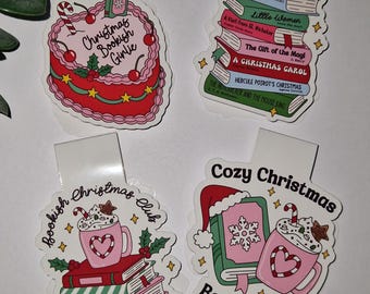 Bookish Christmas Magnetic Bookmark: Book Club Reader Gift