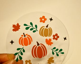 Acrylic Pumpkin Coasters: Autumn Decor, Coffee & Tea Lover Gift