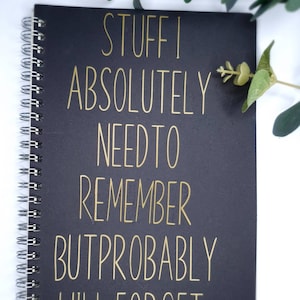 Personalized Spiral Notebook: Stuff I Need To Remember - A5 Lined Notebook