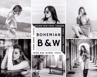 Bohemian B&W, Mobile Lightroom Presets, Black And White Presets, Lightroom Mobile Presets,Iphone Presets, Instagram Presets, Dng Presets