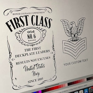 USN First Class Petty Officer Glass Bottle Flask