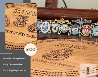 Round Cribbage Board