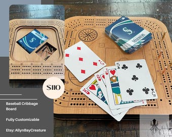 Baseball Cribbage Board - Custom Made