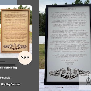 Customizable Submariner Sign: Navy Sailor Gift