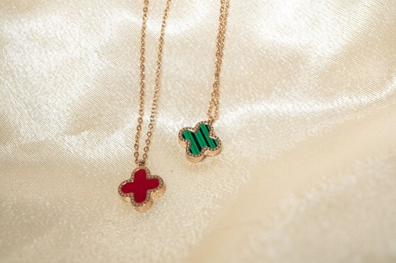 3 Colour Clover Necklace Black Red White Green Necklaces Lucky