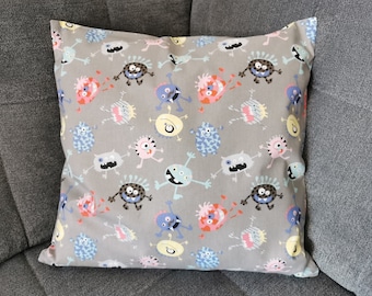 Kissenbezüge 40x 40cm Kissenhülle Bezug Kuschelkissen Schlummerkissen Deko Kissen Bunte Monster Motiv  Kinder Handgefertigt Neu