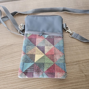Handytasche zum Umhängen Smartphone Tasche Handytasche Handyhülle Handtasche Kleine Umhängetasche 2Fächer Kunstleder Handgefertigt Neu