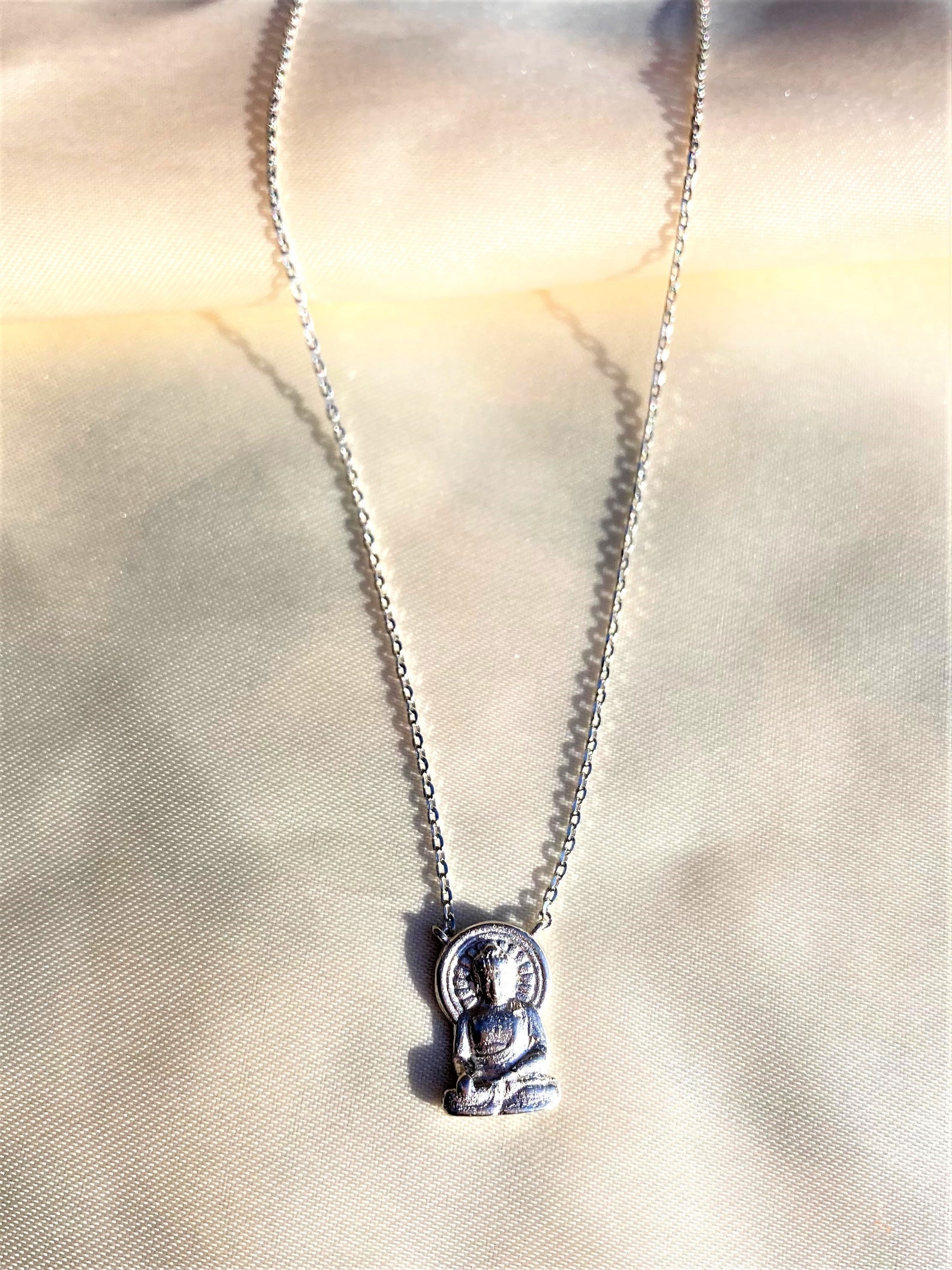 Dainty Buddha Necklace, Minimalist Buddha,charm Necklace,shower Safe