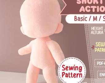 SHORT CHIBI ACTION #1 Sewing Pattern | Articulated Plush Pattern Pdf | Poseable Doll