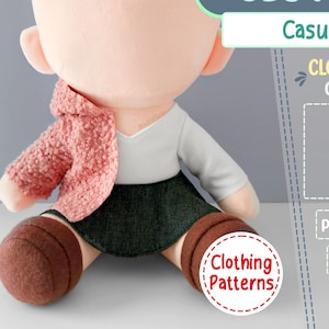 PACCO DI TESSUTI - Abbigliamento casual 1 [Modello di cucito Español English] PRINCIPIANTE Vestiti di peluche (per Chibi basso Castagna/L/Sitt A) T-shirt Gonna Cappotto