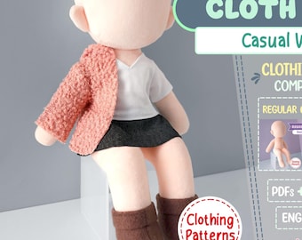 CLOTH PACK Sewing Pattern: Casual Wear 1 (PDF Pattern for Regular Chibi #3 #4)