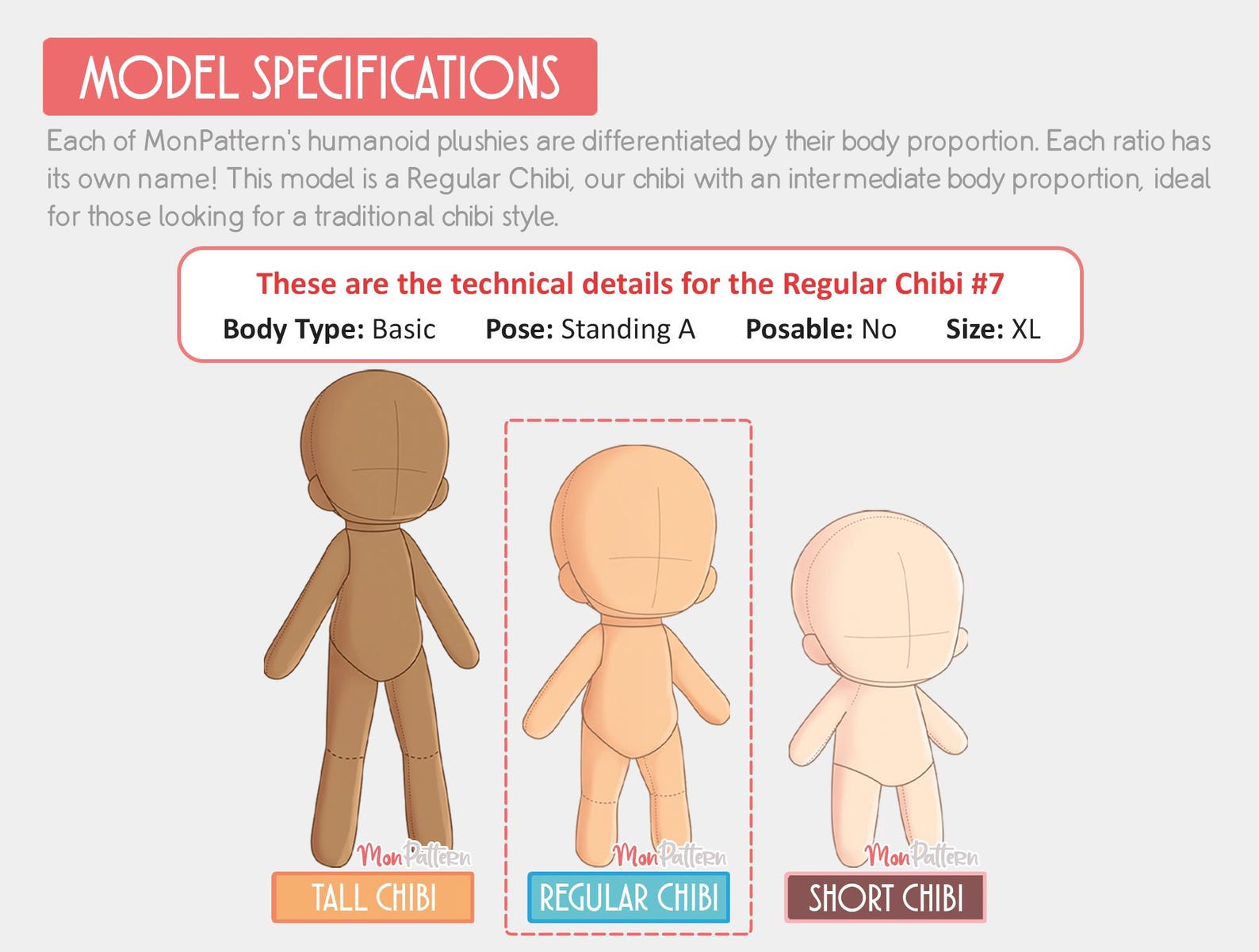 REGULAR CHIBI #7 Sewing Pattern | Big Chibi Plush Doll PDF | 25in Anime ...
