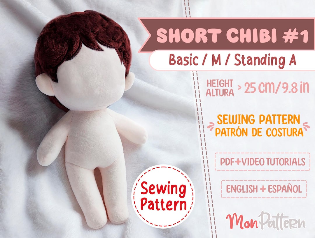 SHORT CHIBI #1: Básico M De pie A (Pdf Patrón de confección