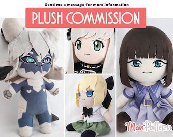 PLUSH COMMISSIONS [CLOSED]: Handmade Custom Chibi Plush Personalized Anime Doll