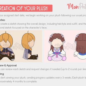 PLUSH COMMISSIONS [CLOSED]: Handmade Custom Chibi Plush Personalized Anime Doll image 3