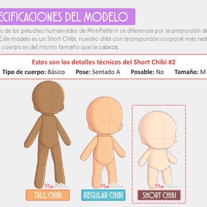SHORT CHIBI #2 Sewing Pattern | Sitting Chibi Plush PDF | 8in Cotton ...