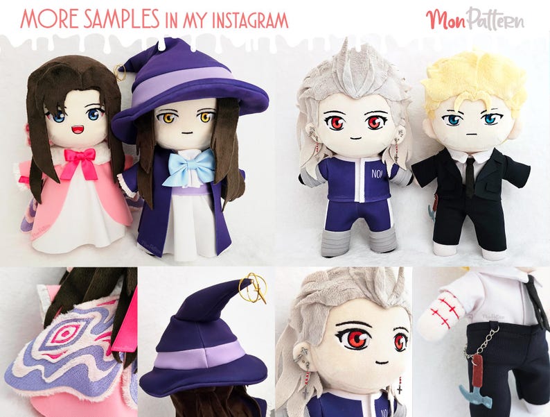 PLUSH COMMISSIONS [CLOSED]: Handmade Custom Chibi Plush Personalized Anime Doll image 9