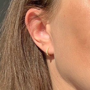 Dainty CZ Creole - Creole Gold - CZ small Creole - 925 Sterling Silver - Gold Creole - Gold Jewelry - Earring silver - Creole silver