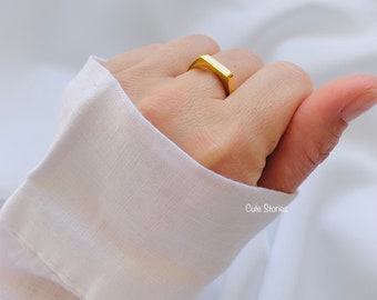 Minimalistischer Gold Ring - Edelstahl - 14k Gold - silber Ring - Gold Vermeil Ring - Stapelring - Vergoldet - Stapel - cutestoriesnet