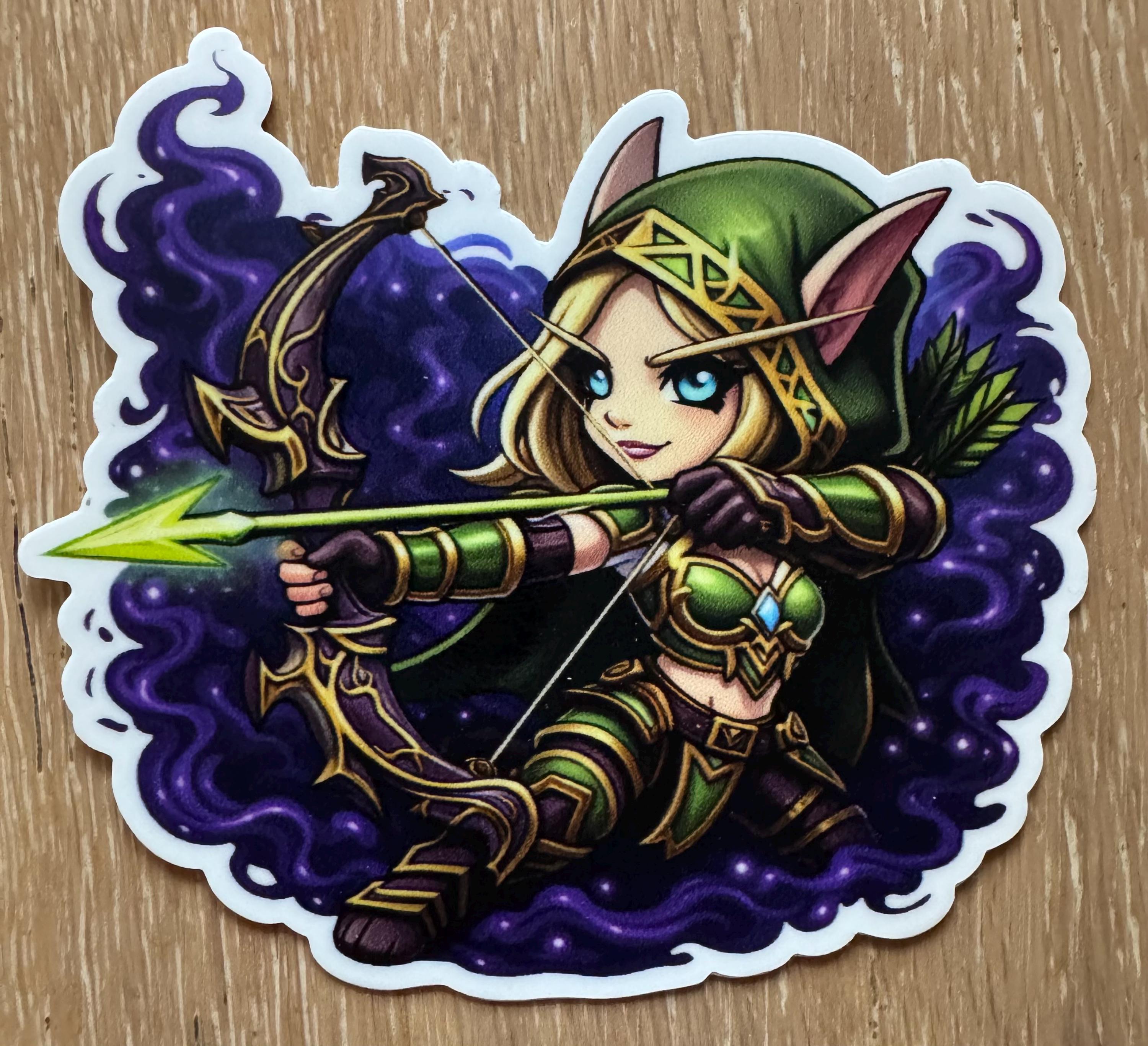 Chibi Elf Ranger Chibi Fantasy Archer Sticker – Cute Elf Ranger Vinyl Decal – RPG ...
