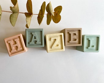 Personalized Baby Blocks, Alphabet Blocks, Baby Name Sign, Learning Toys, Nursery Idea, Colorful Wooden Blocks, Baby Birthday Table Decor